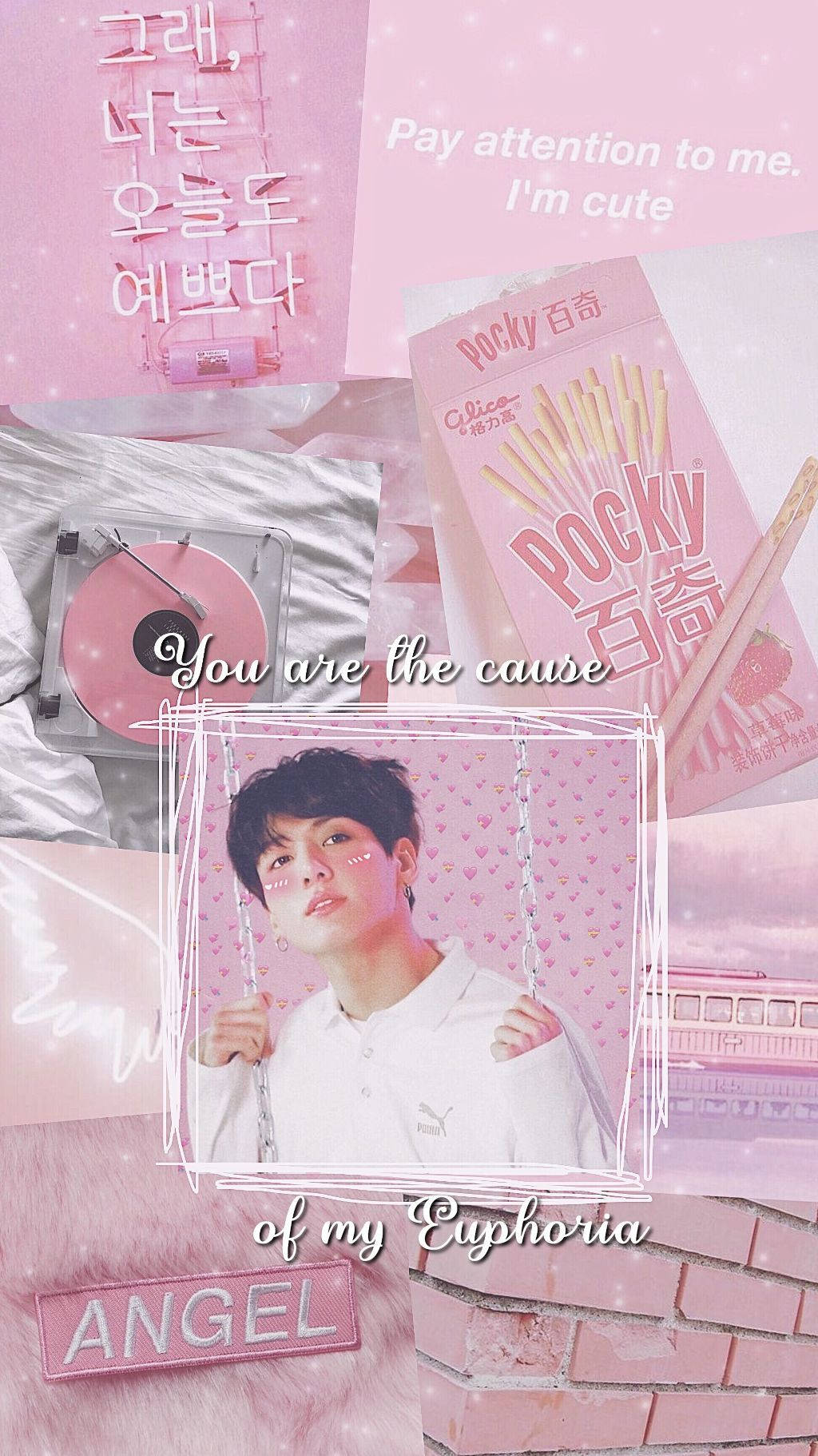 Jungkook Poster Pink Aesthetic Background