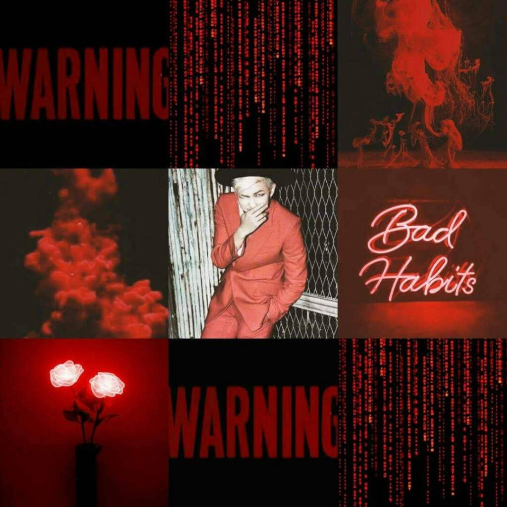 Jungkook Red Aesthetic Collage Background