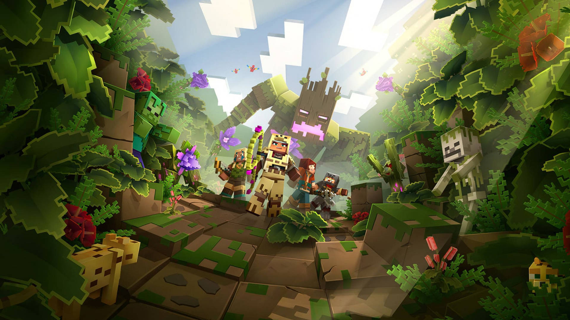 Jungle Abomination Chase 2560x1440 Minecraft Background