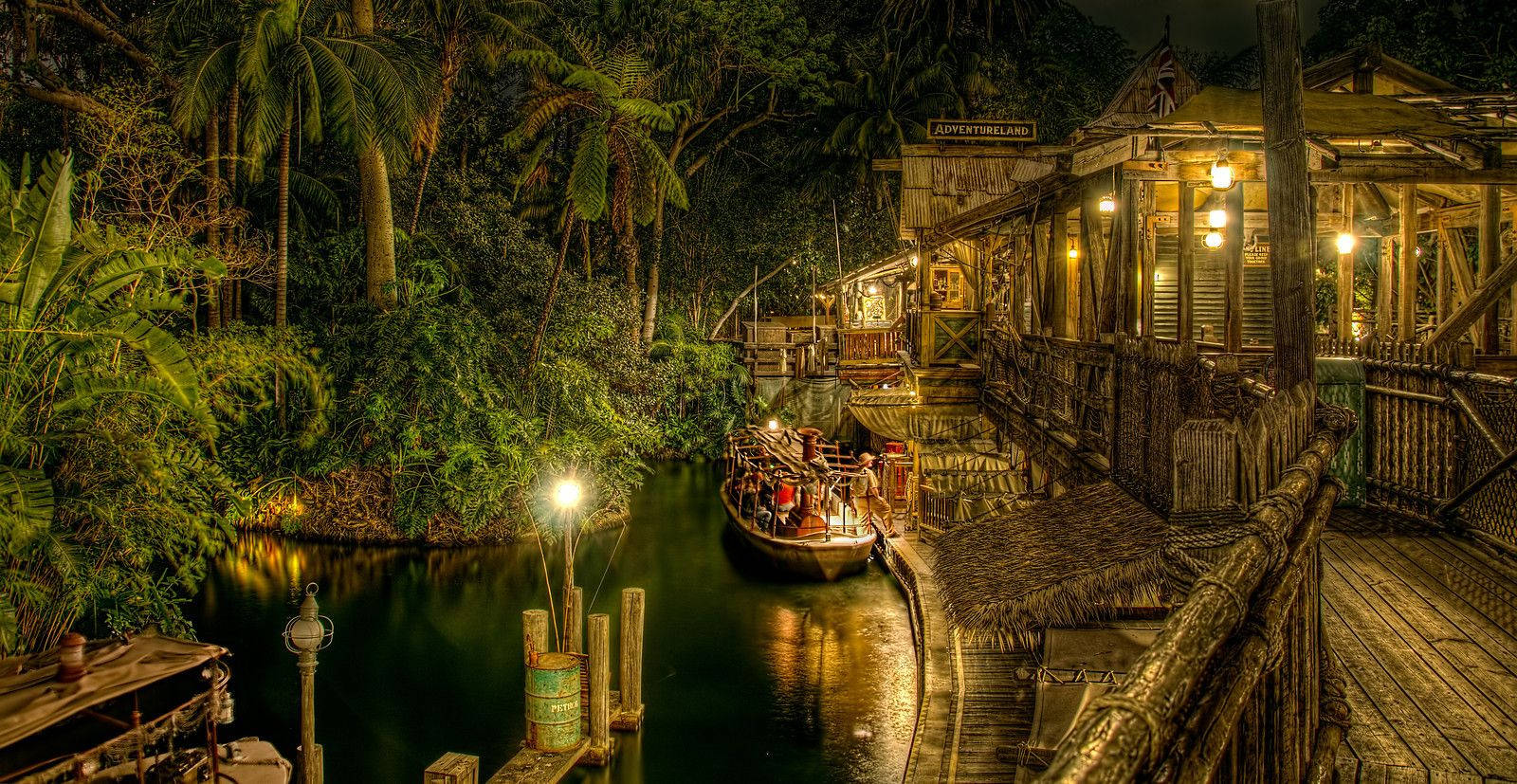 Jungle Cruise At Night Background