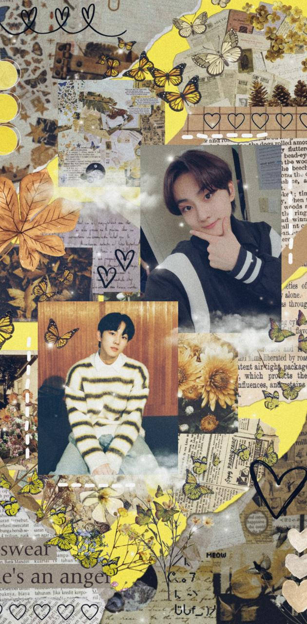 Jungwon Scrapbook Enhypen Aesthetic Background