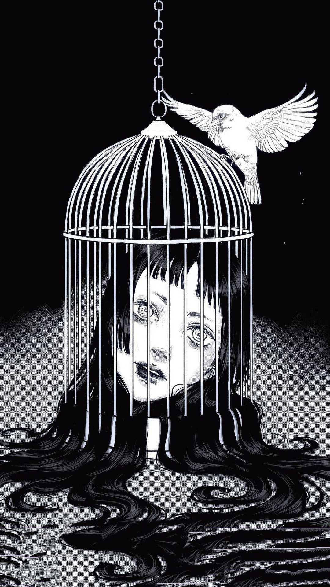 Junji Ito Caged Head Background