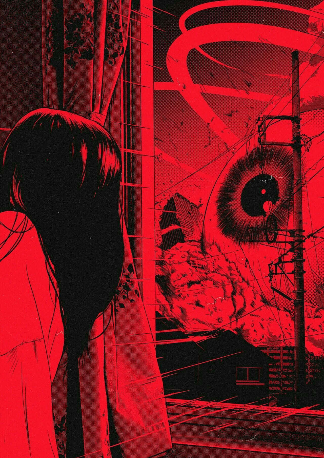 Junji Ito Red Anime Aesthetic Background