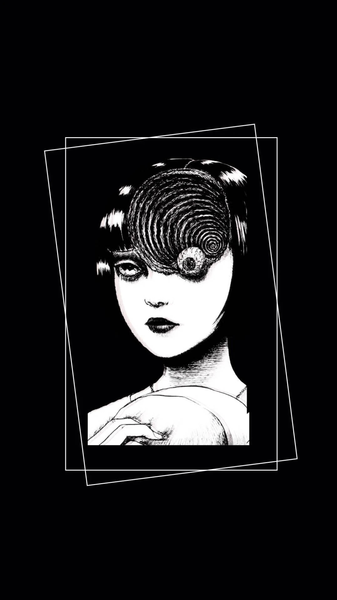 Junji Ito Woman Portrait Background