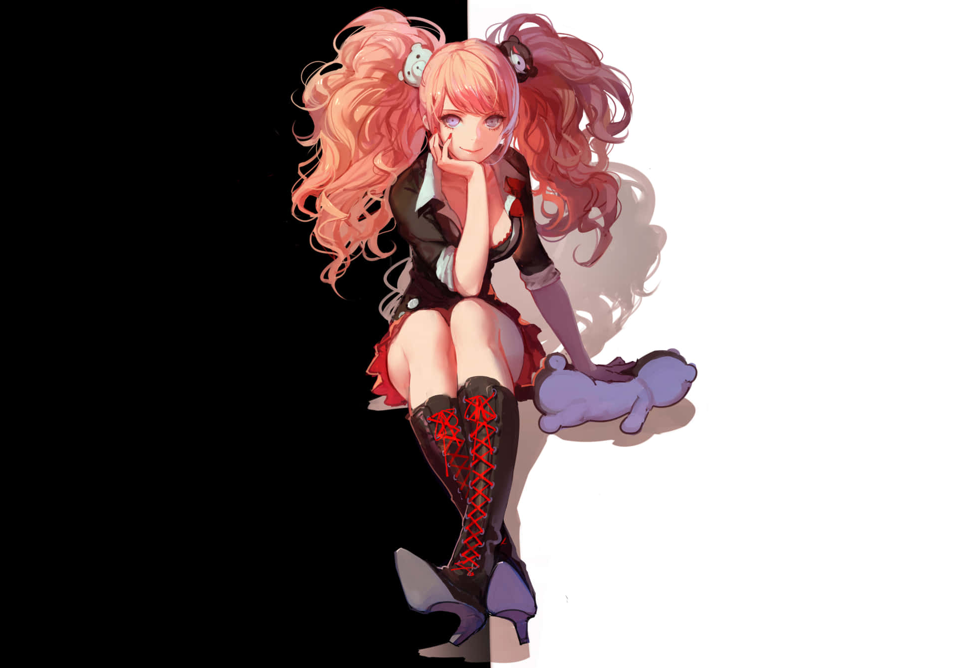 Junko Enoshima Split Danganronpa Pfp Background