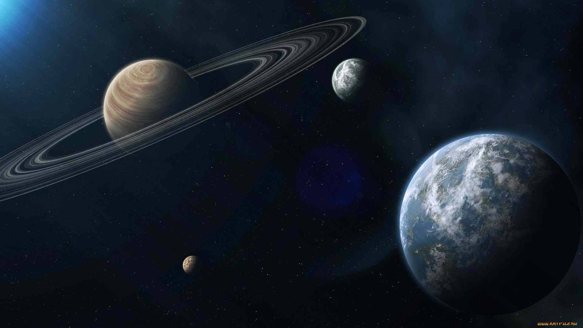 Jupiter And Earth Background