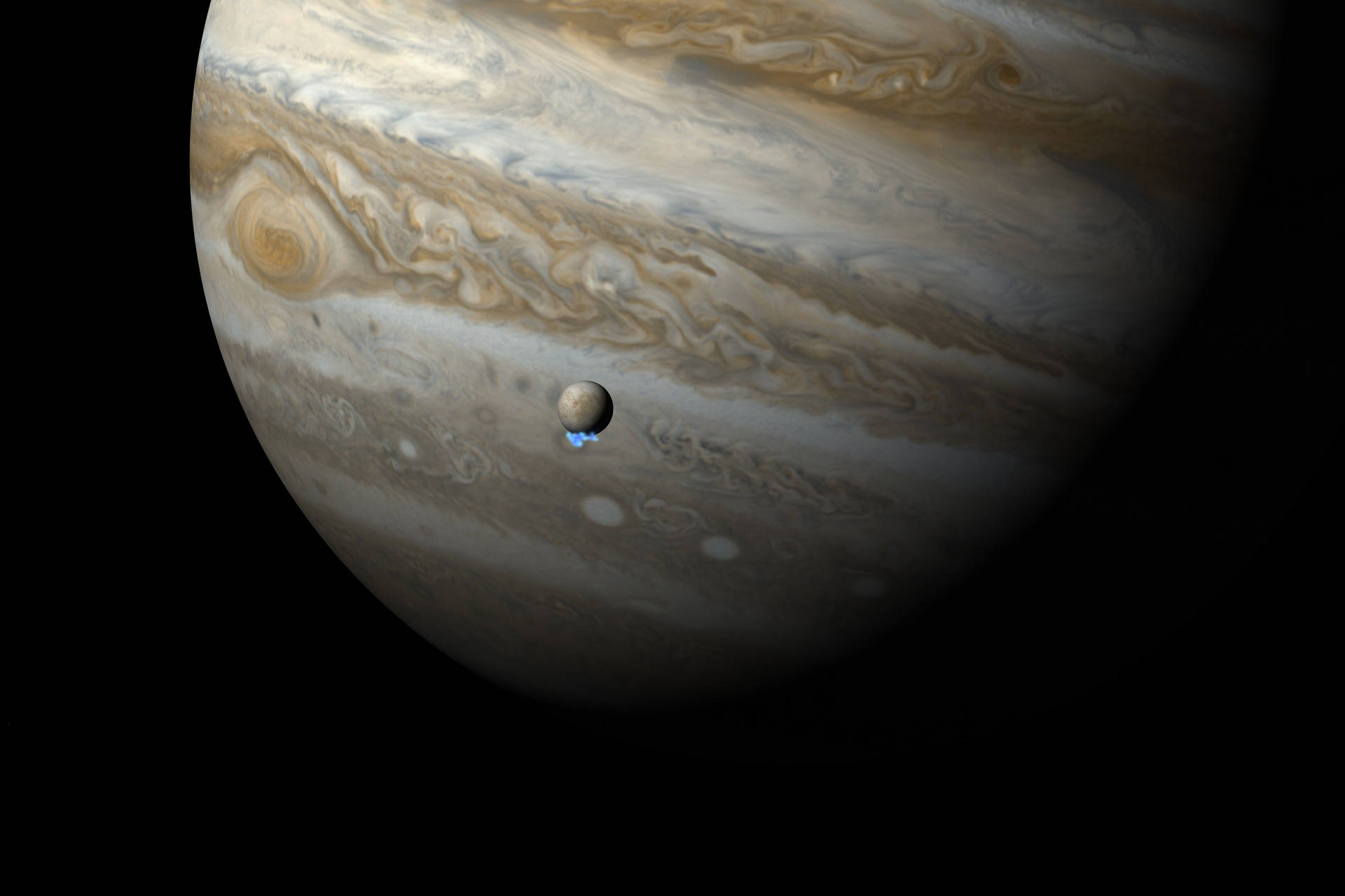 Jupiter And Moon Europa Background