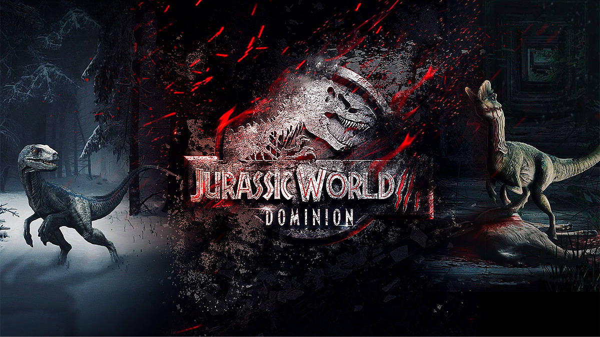 Jurassic World Dominion Dark Red Fan Art Background