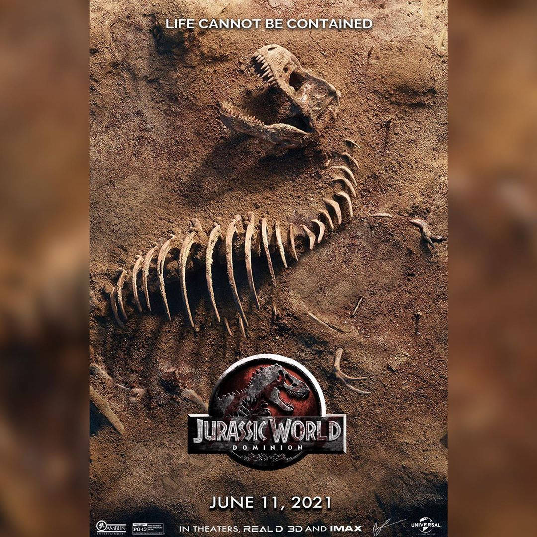 Jurassic World Dominion Dinosaur Skeleton Background