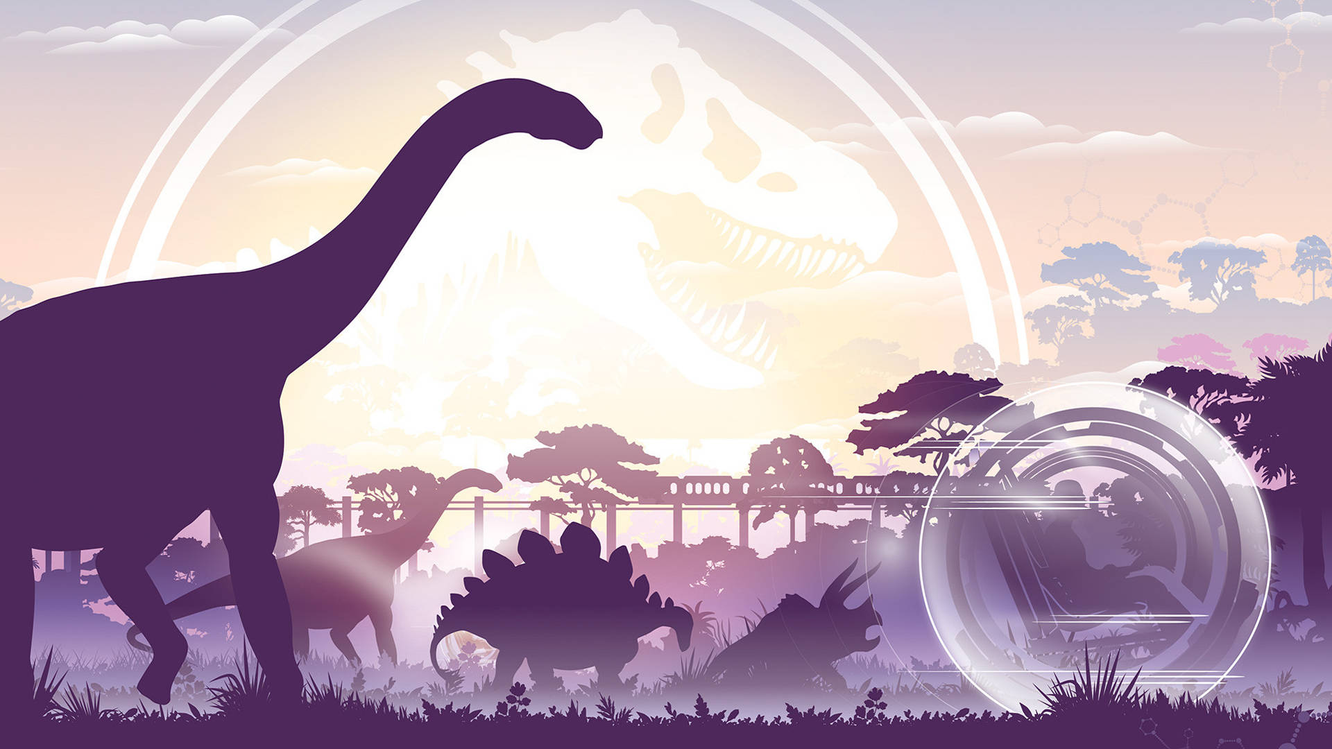 Jurassic World Purple Art Background