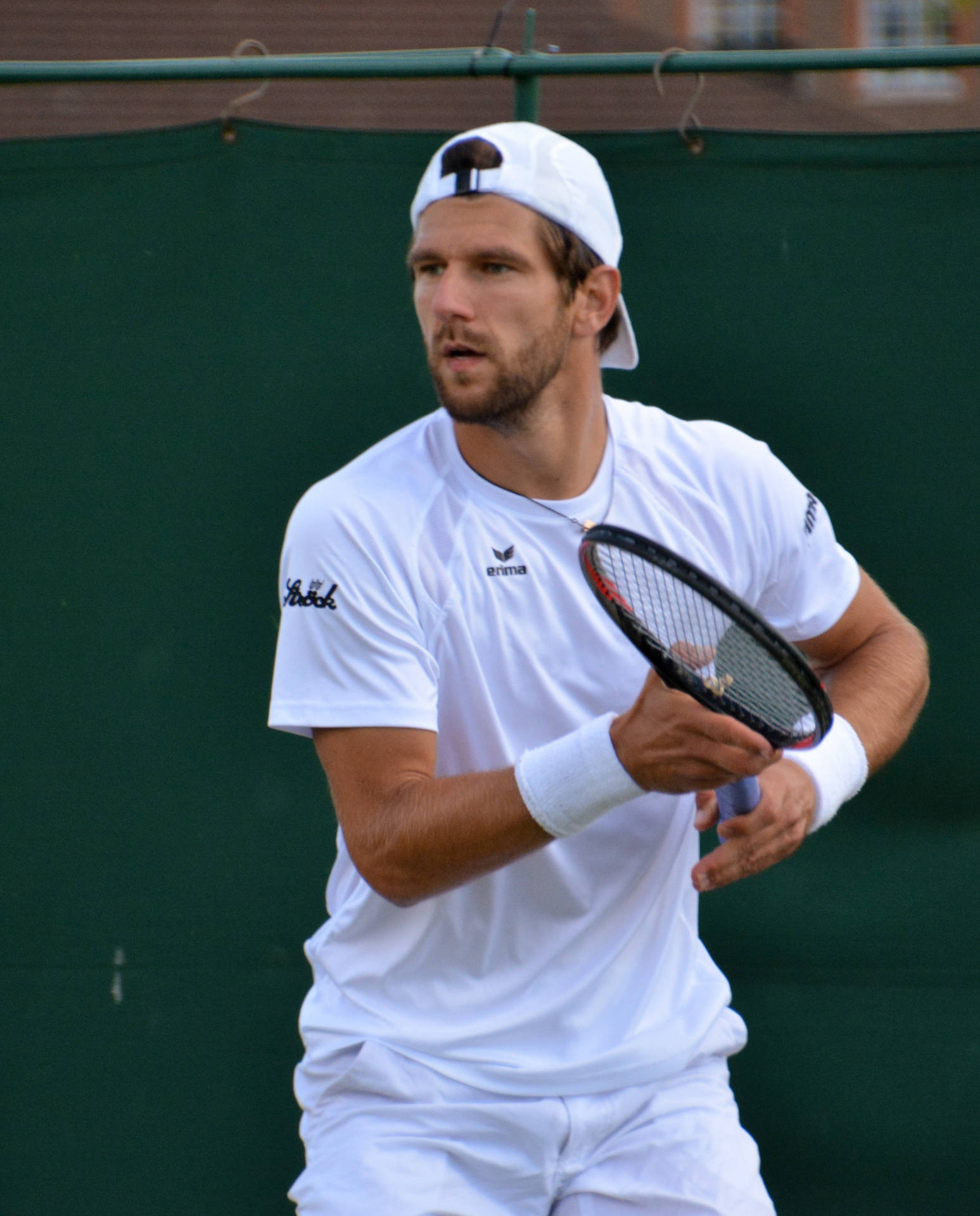 Jurgen Melzer Holding His Tennis Racket