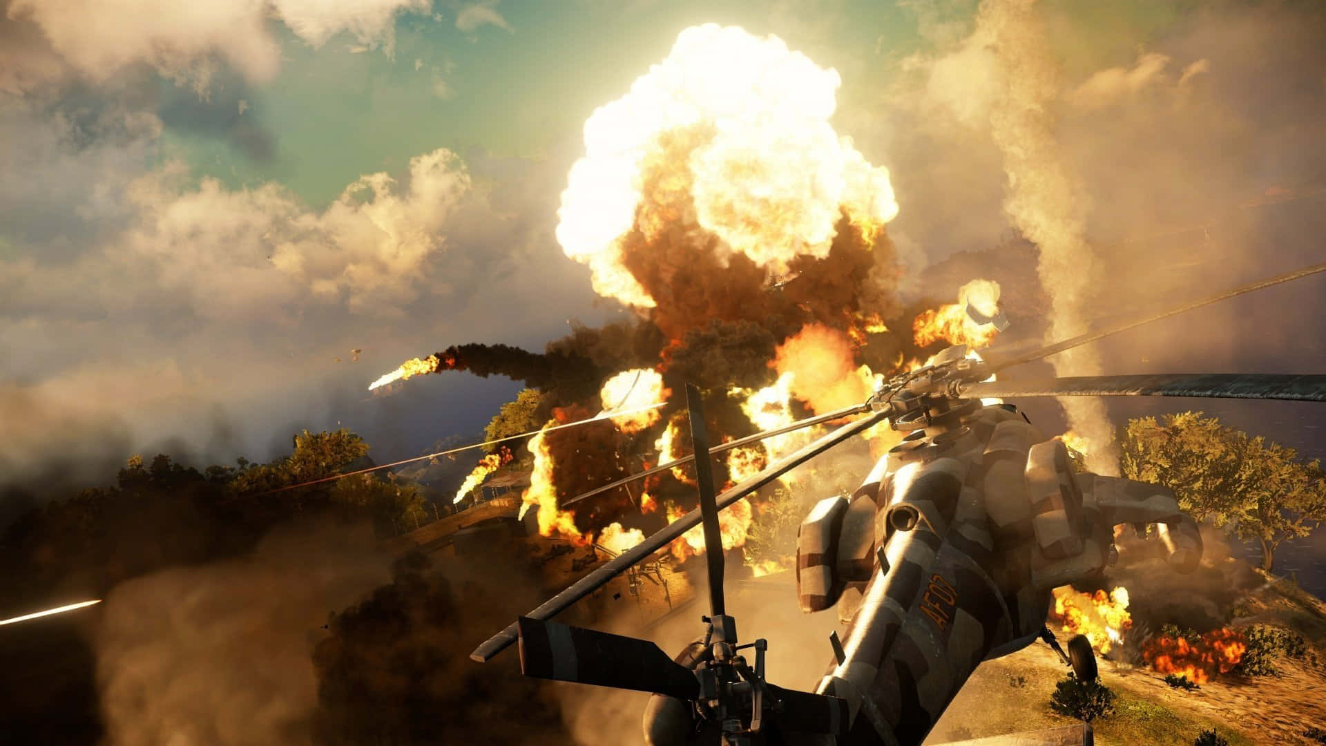 Just Cause3 Explosive Helicopter Action