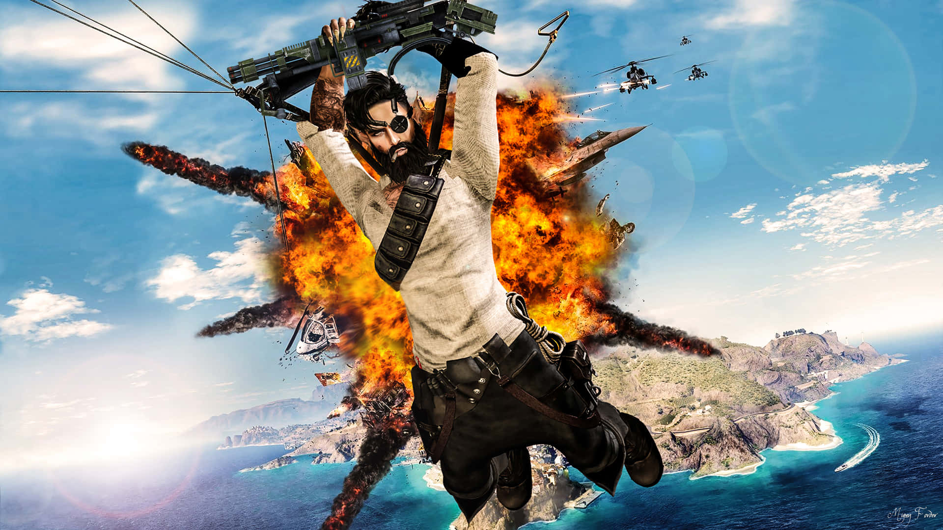 Just Cause3 Explosive Skydive Background