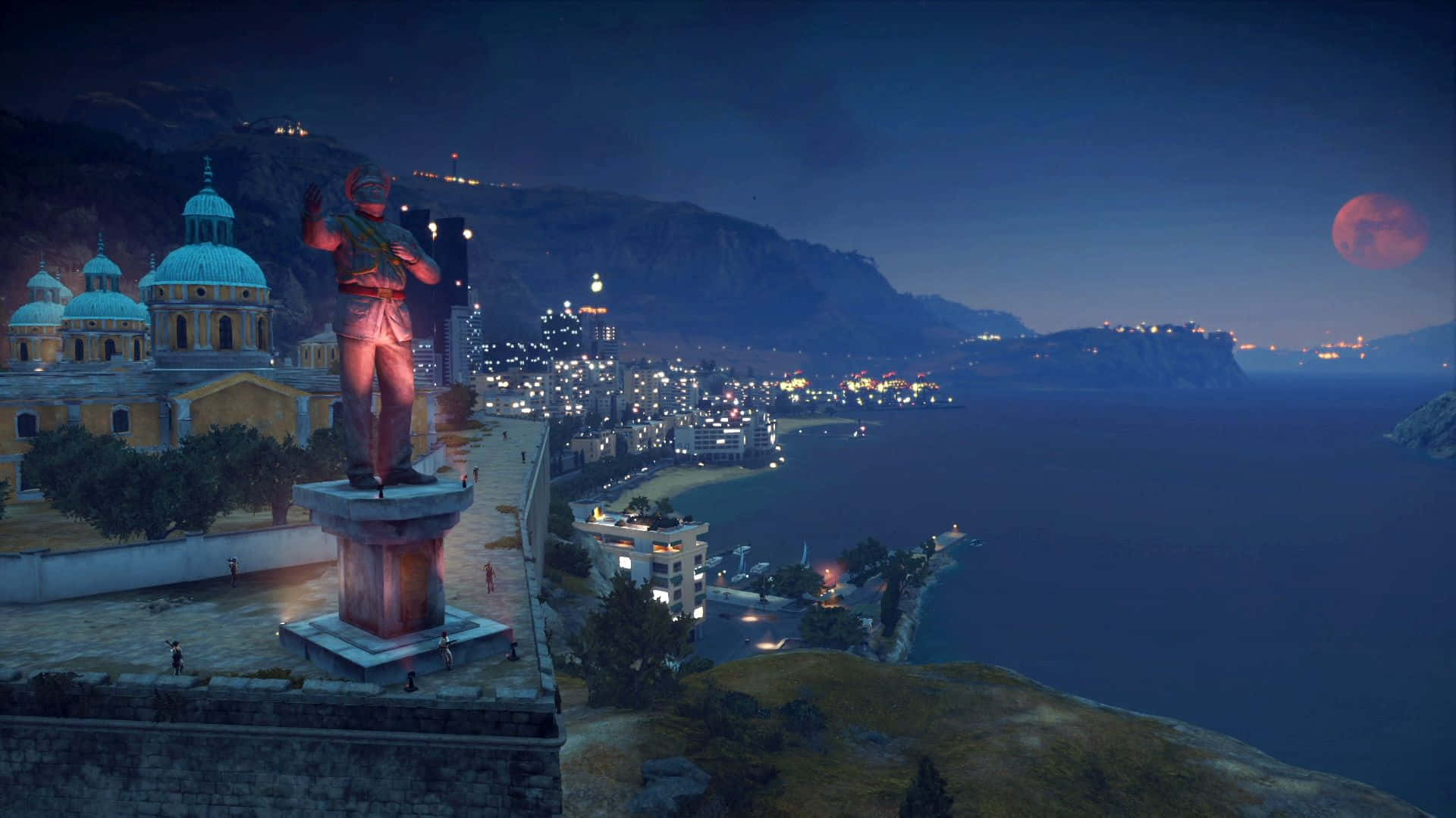 Just Cause3 Medici Coastlineat Night Background