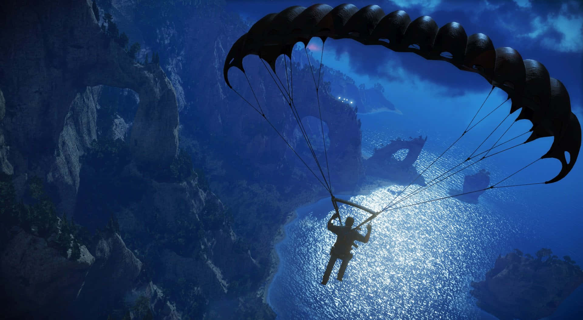 Just Cause3 Parachuting Over Island