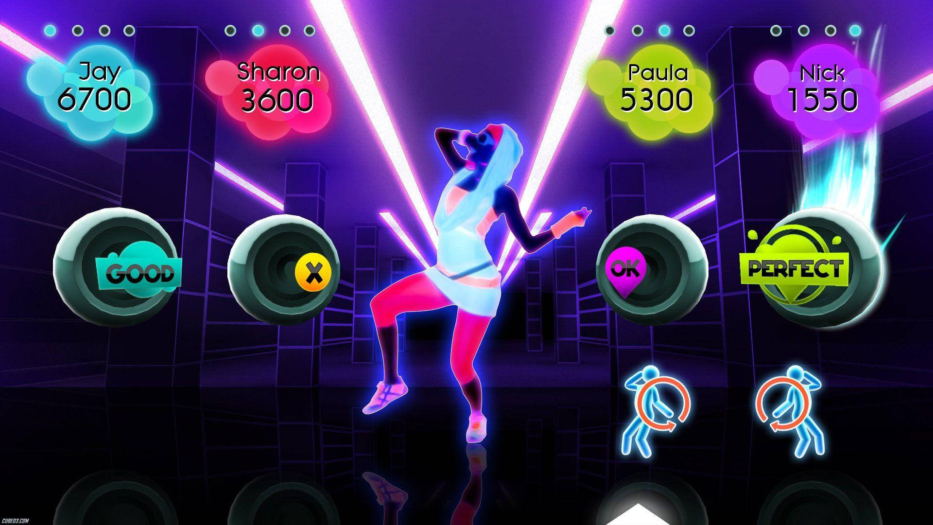 Just Dance 2 Neon Dress And Lights Background