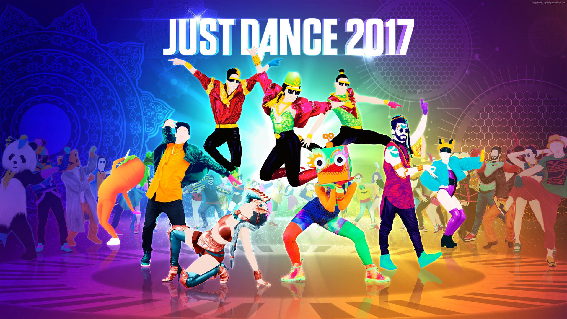Just Dance 2017 Dancers On Piano Floor Background