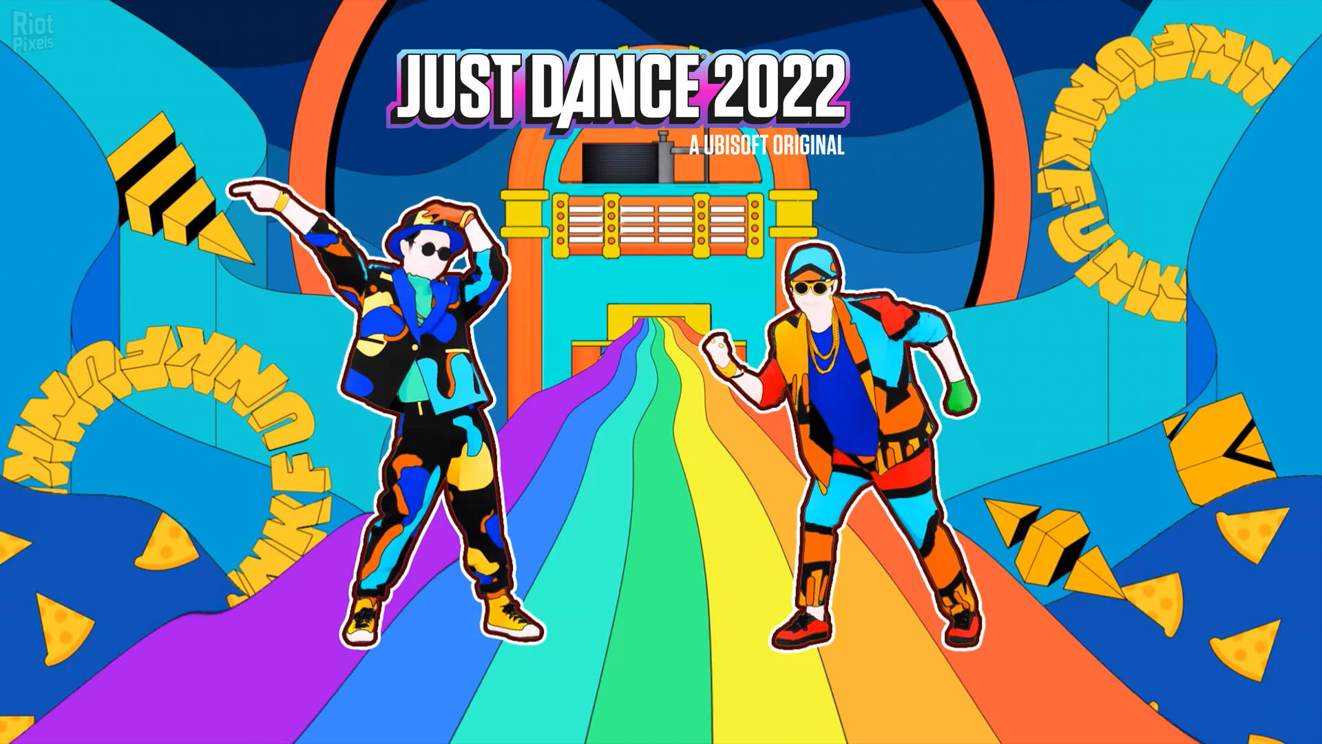Just Dance 2022 Dancers On Rainbow Background