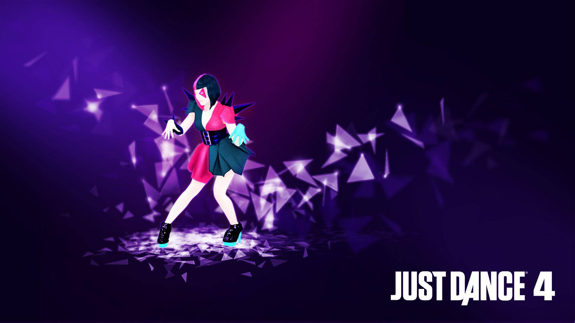 Just Dance 4 Dancer With Floating Triangles Background