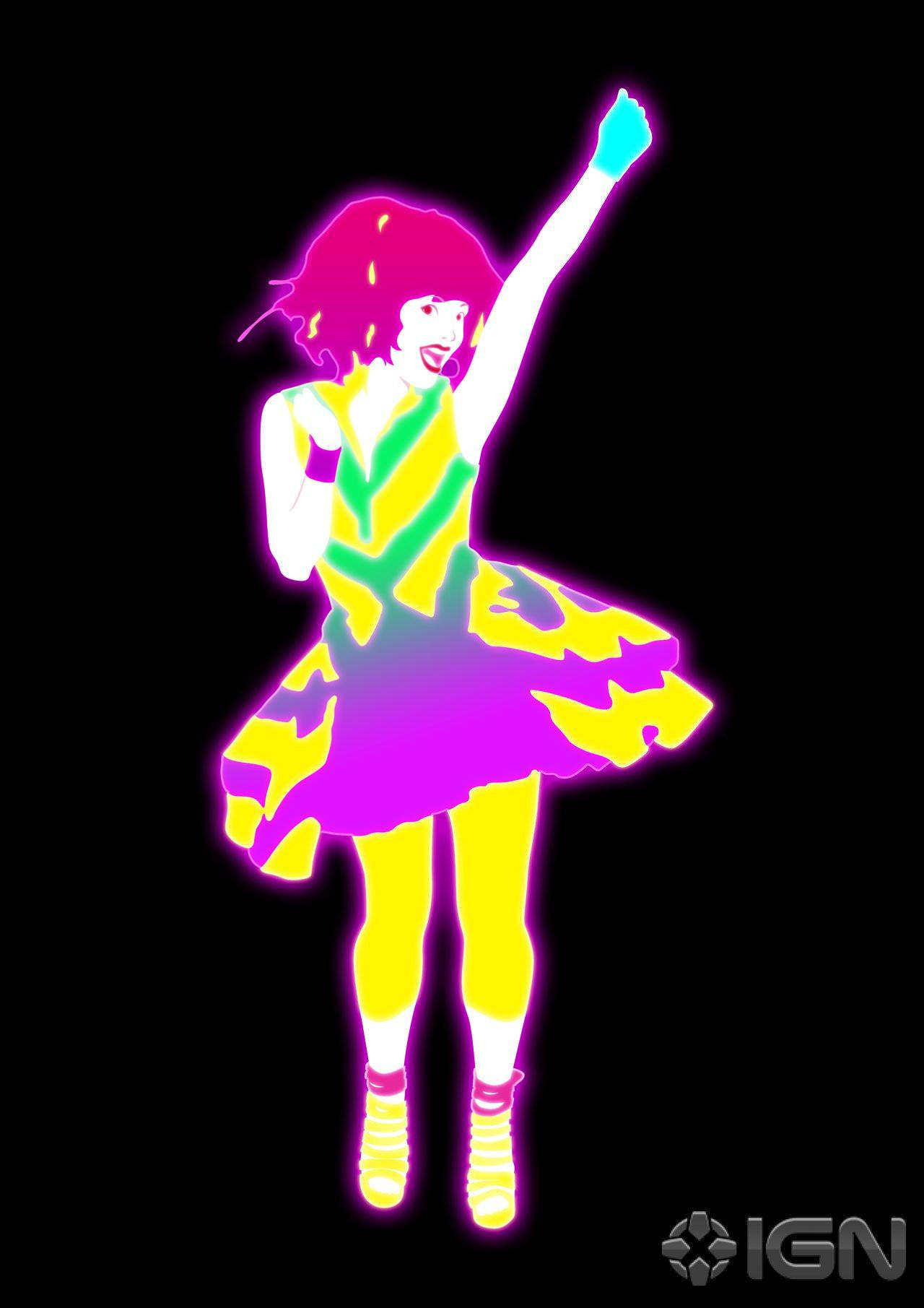 Just Dance Dancer In Colorful Dress Background