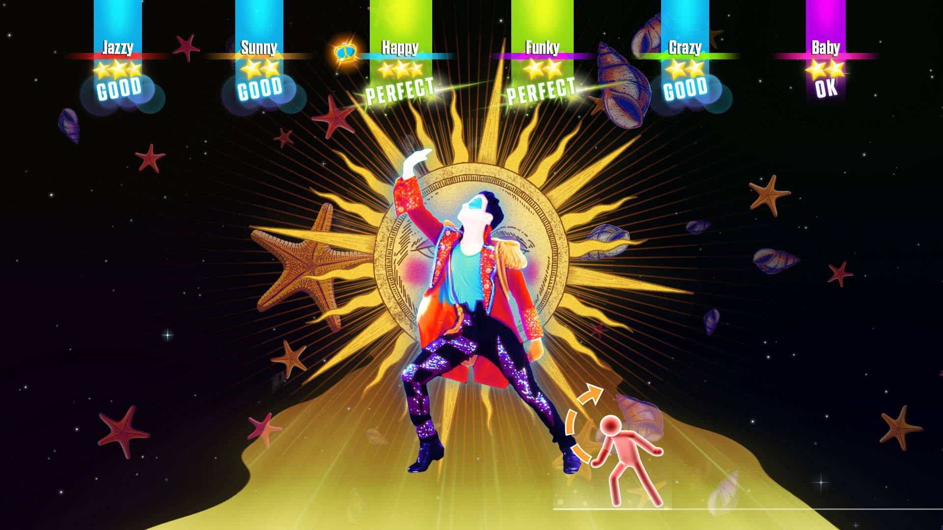 Just Dance Man Dancing In Front Of Sun Background