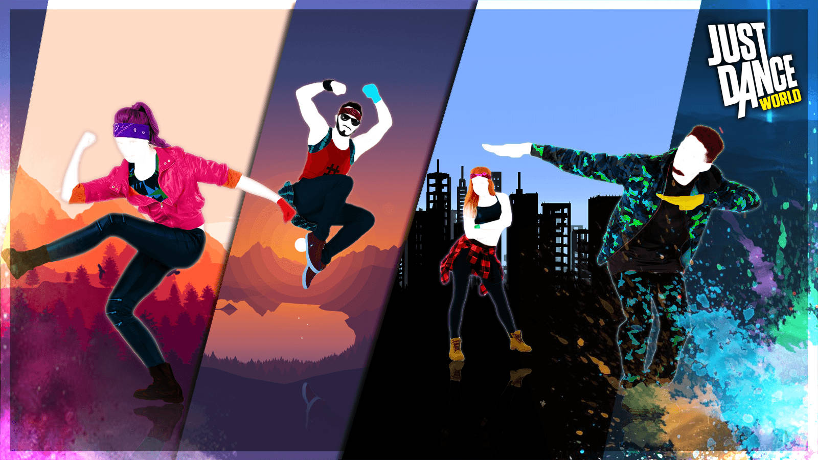Just Dance World Dancers In Different Places Background