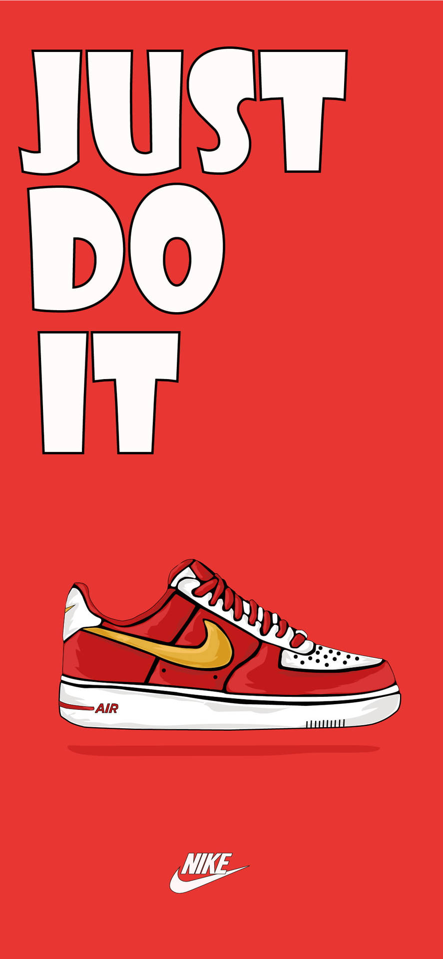 Just Do It Cartoon Nike Shoes Background