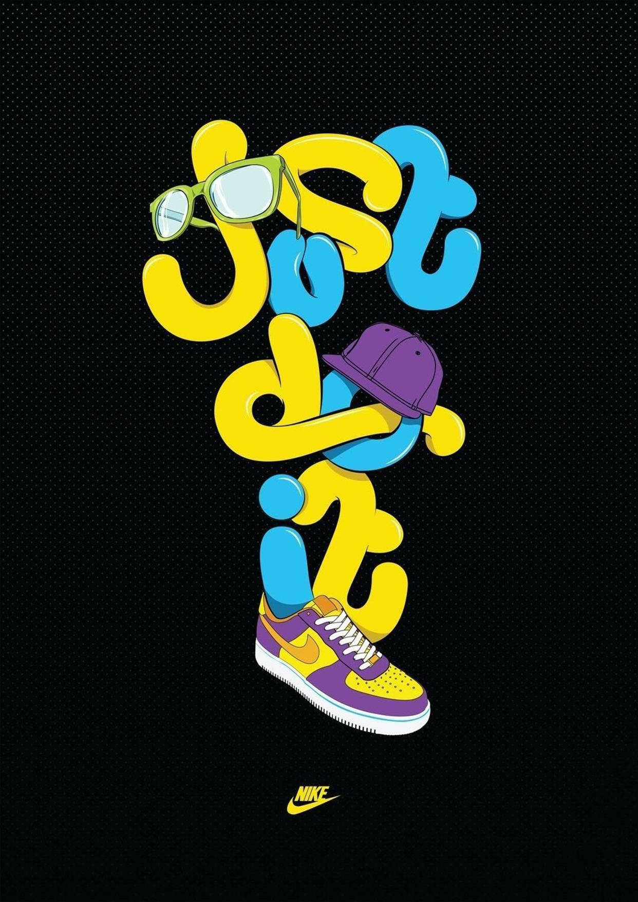 Just Do It Cartoon Shoe Background