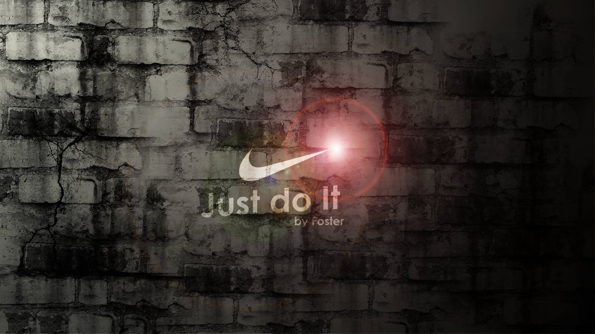 Just Do It In Brick Wall Background