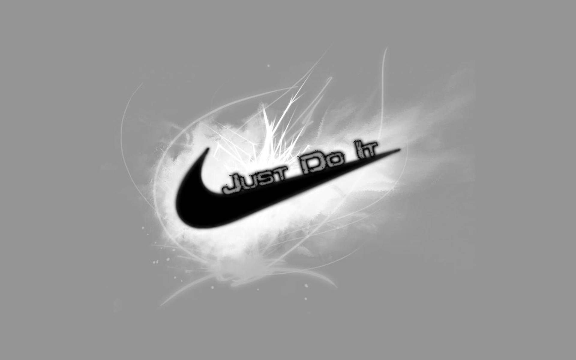 Just Do It Nike Logo Grayscale Background