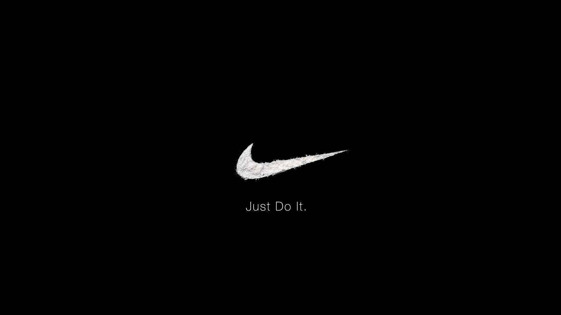 Just Do It Nike Logo In Solid Black Background