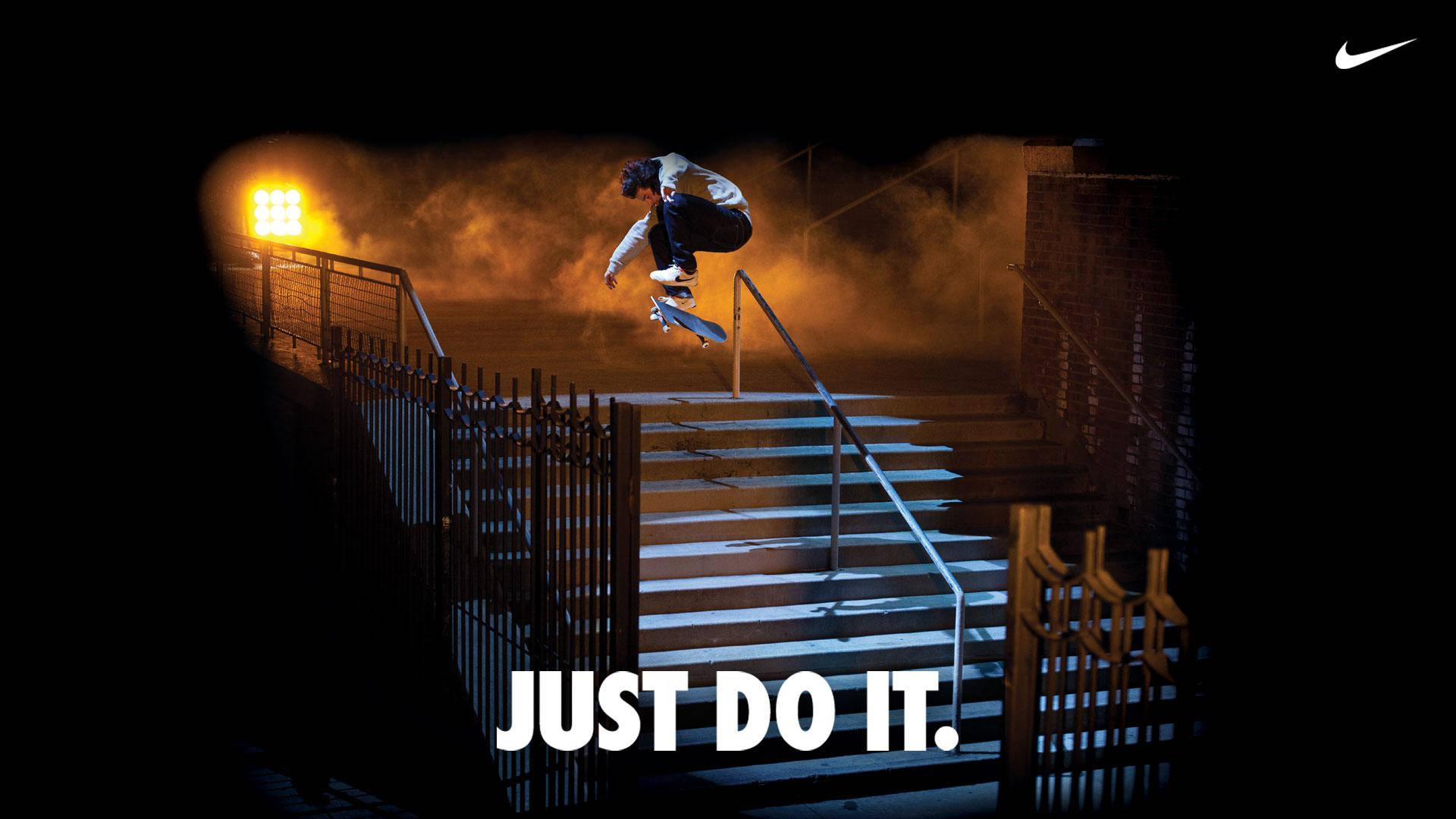 Just Do It Skater On Stairs Background