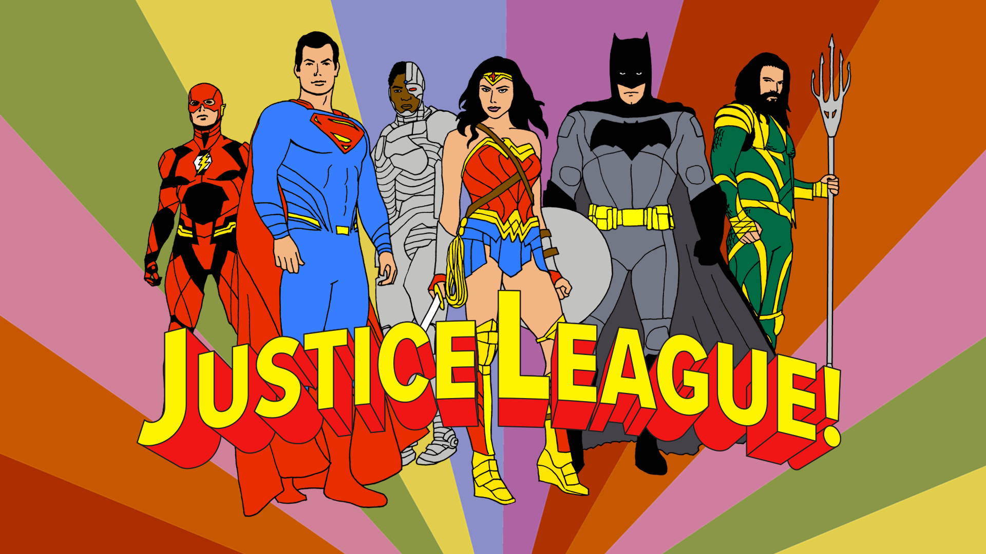 Justice League Cartoon Drawing Background