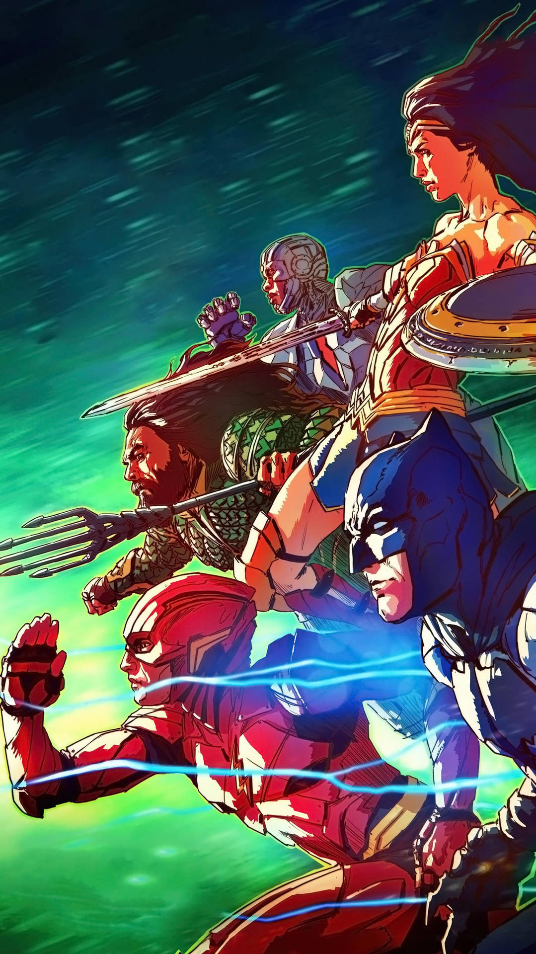 Justice League Side View Comics Background