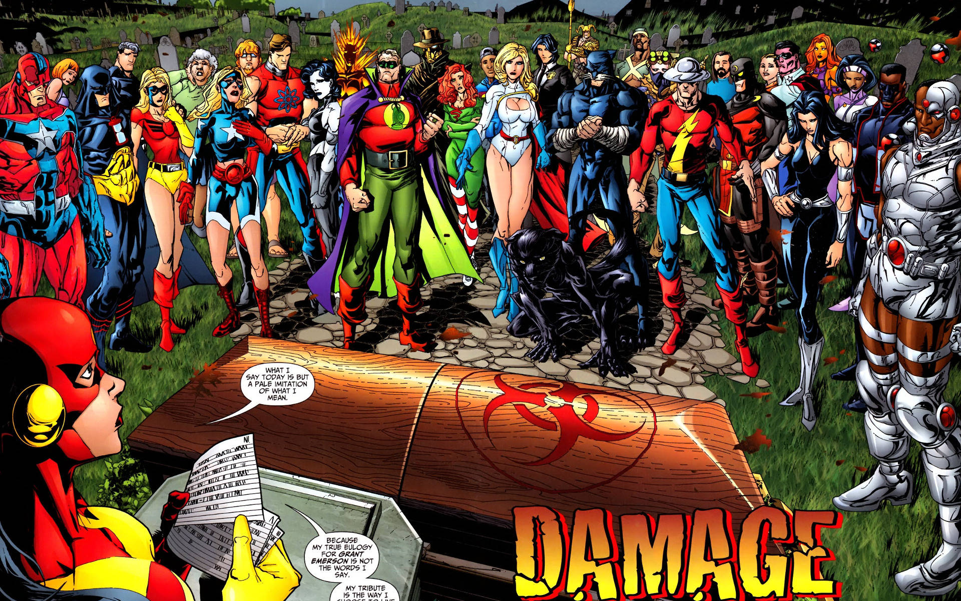Justice Society Of America Damage Comics Background