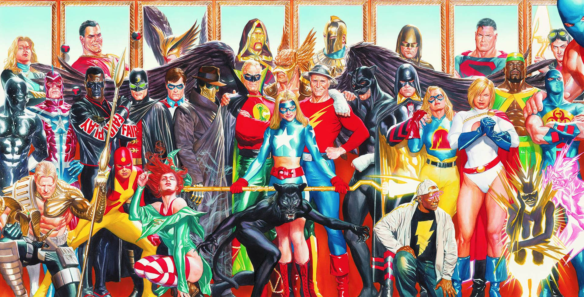 Justice Society Of America Group Photo Background