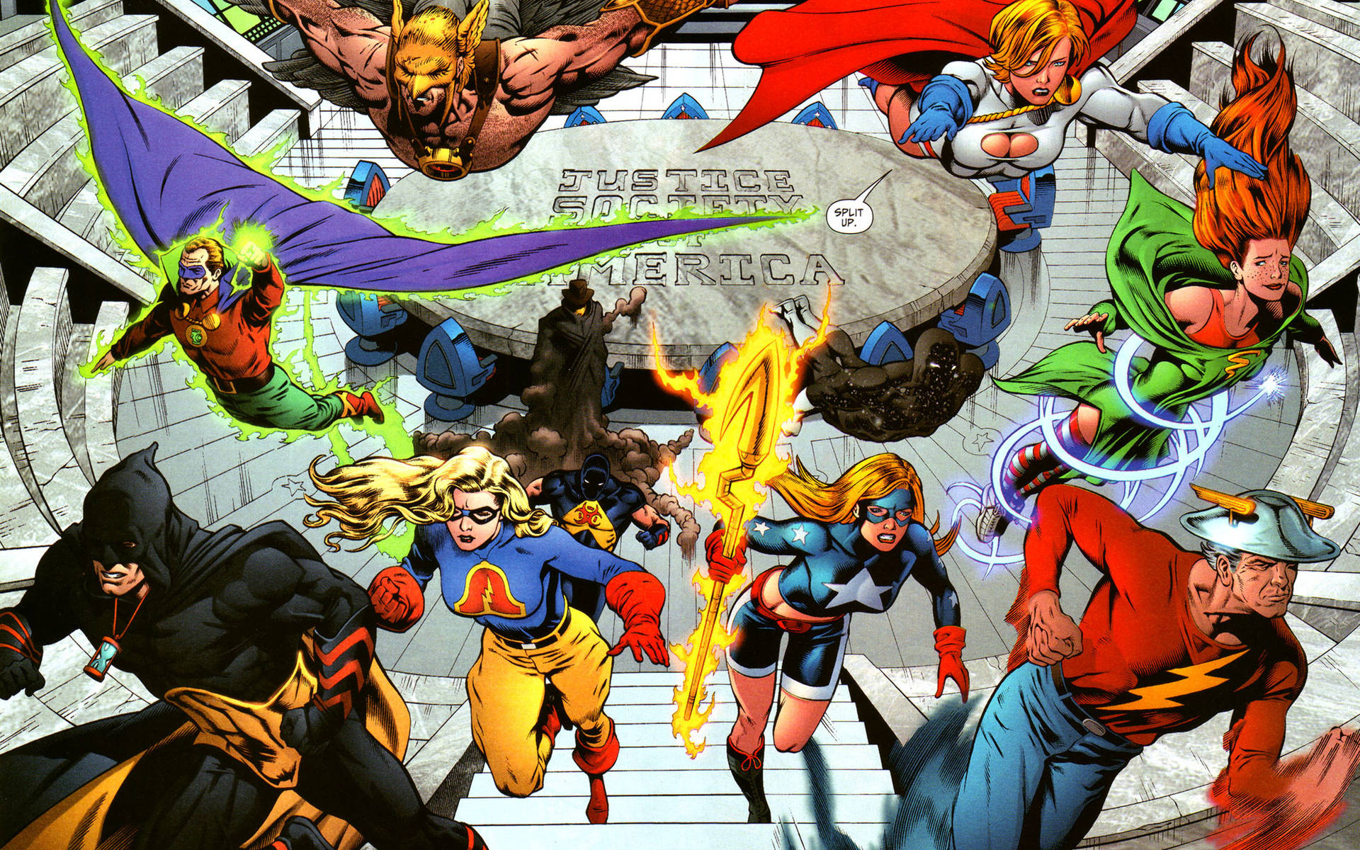 Justice Society Of America Superheroes Background