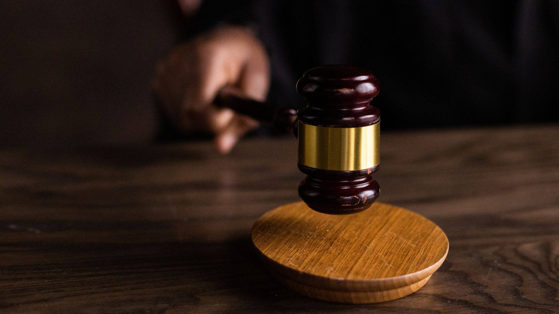 Justice Symbol Gavel And Block Background