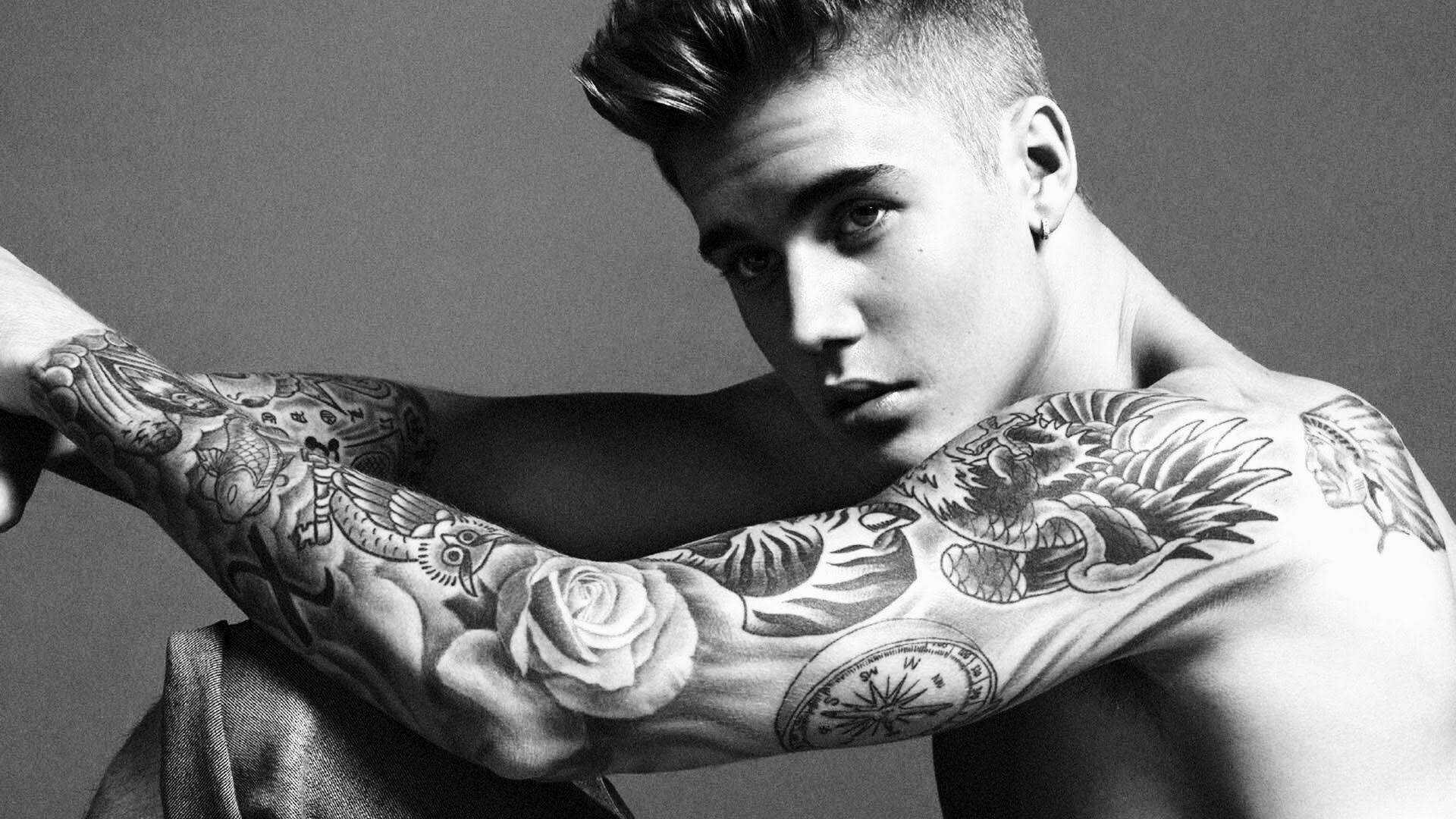 Justin Bieber Arm Tattoo Background