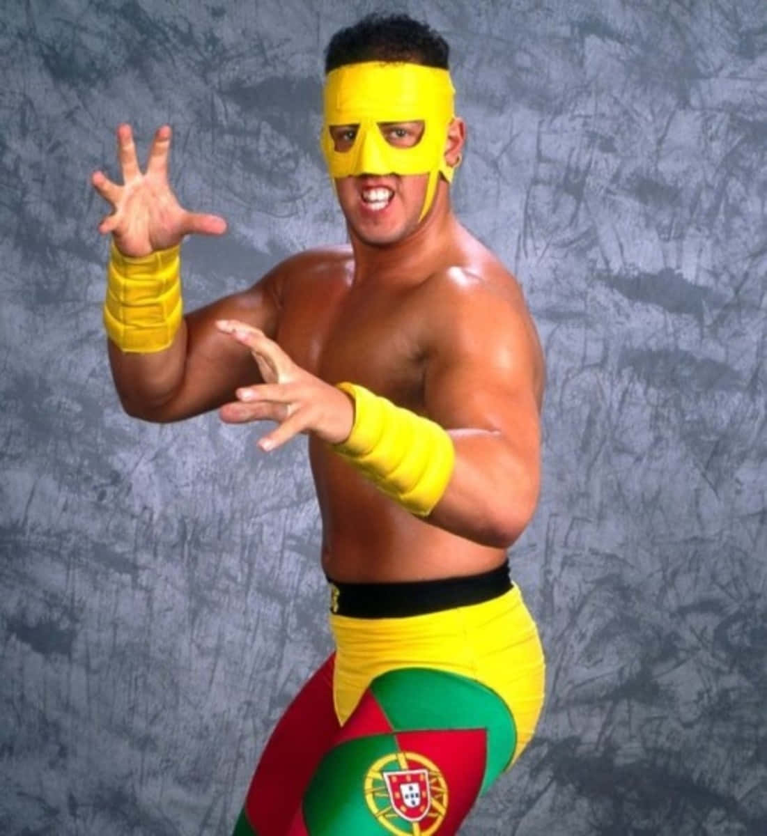 Justin Credible Yellow Posing Background
