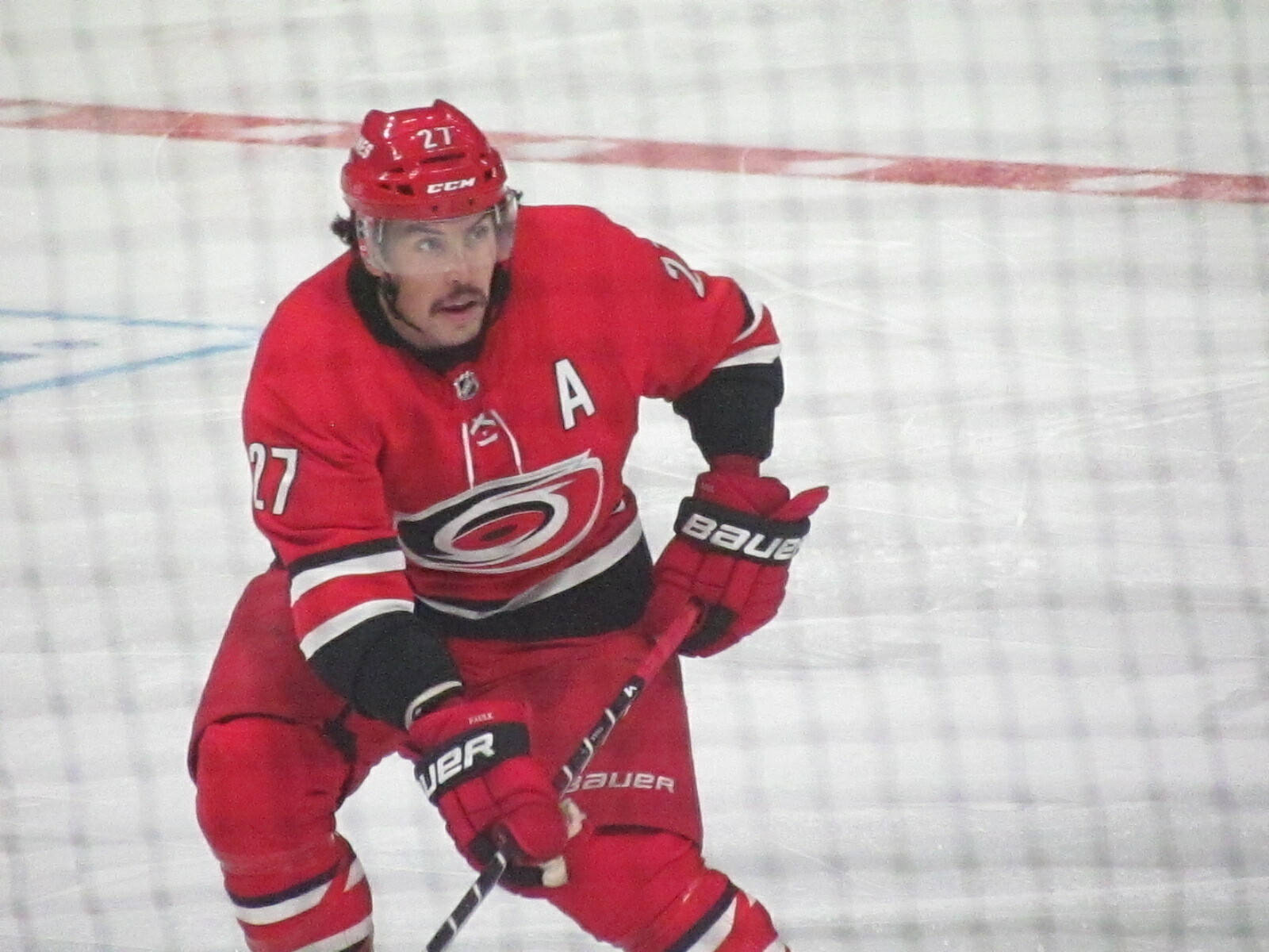 Justin Faulk In Action During A Game Background