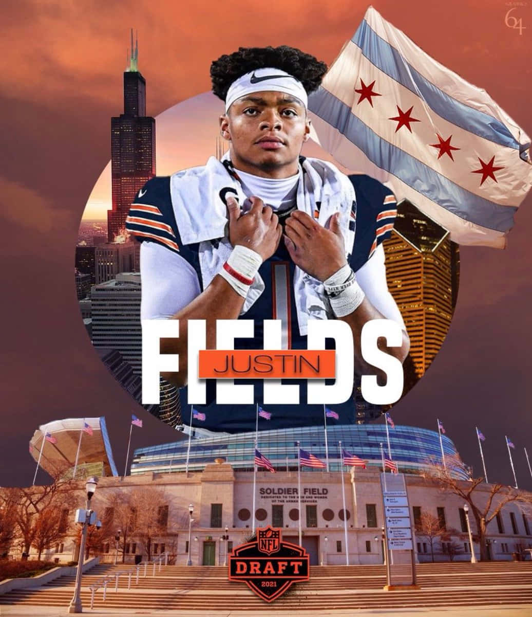 Justin Fields Soldier Field Chicago Background