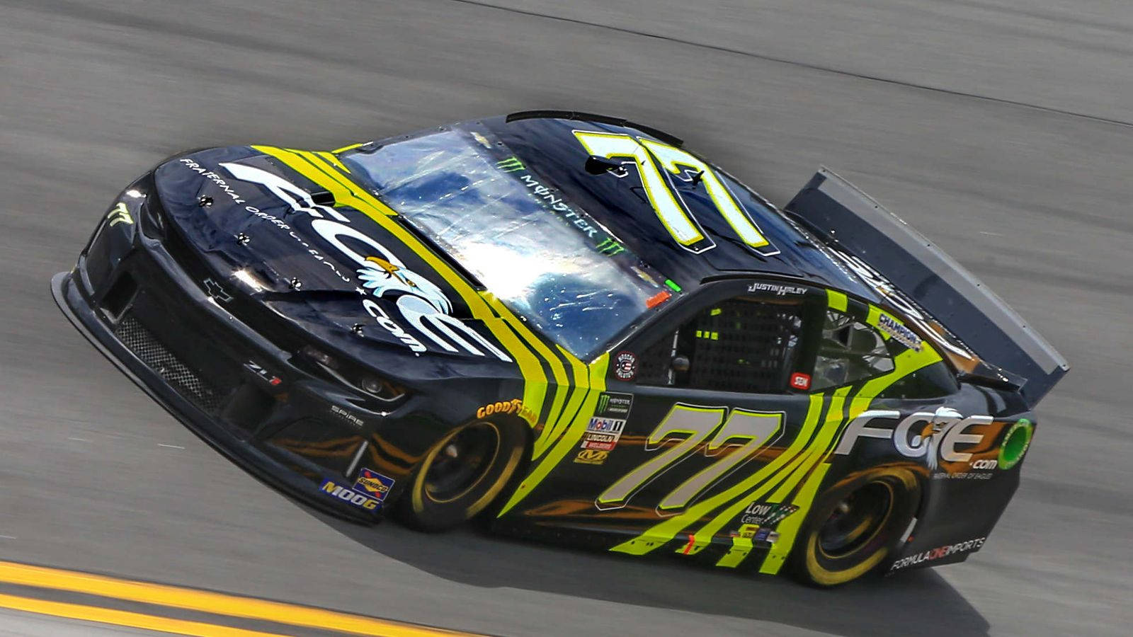 Justin Haley Black Car No. 77 Background