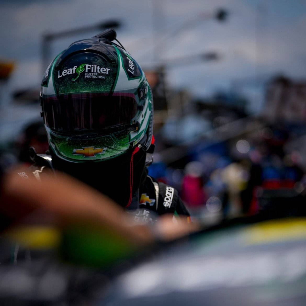 Justin Haley Wearing Helmet Background