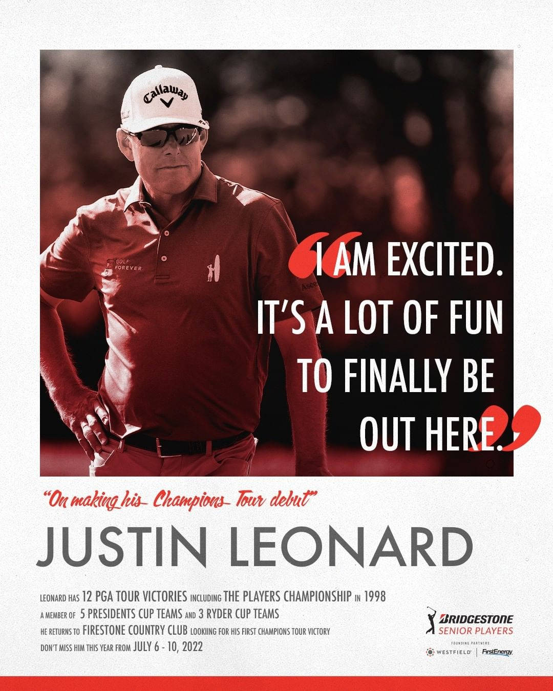 Justin Leonard Excited Quote Background