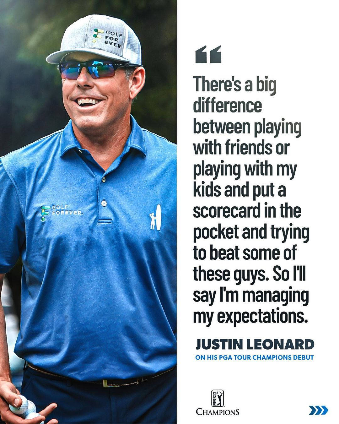 Justin Leonard Pga Champions Tour Quote Background