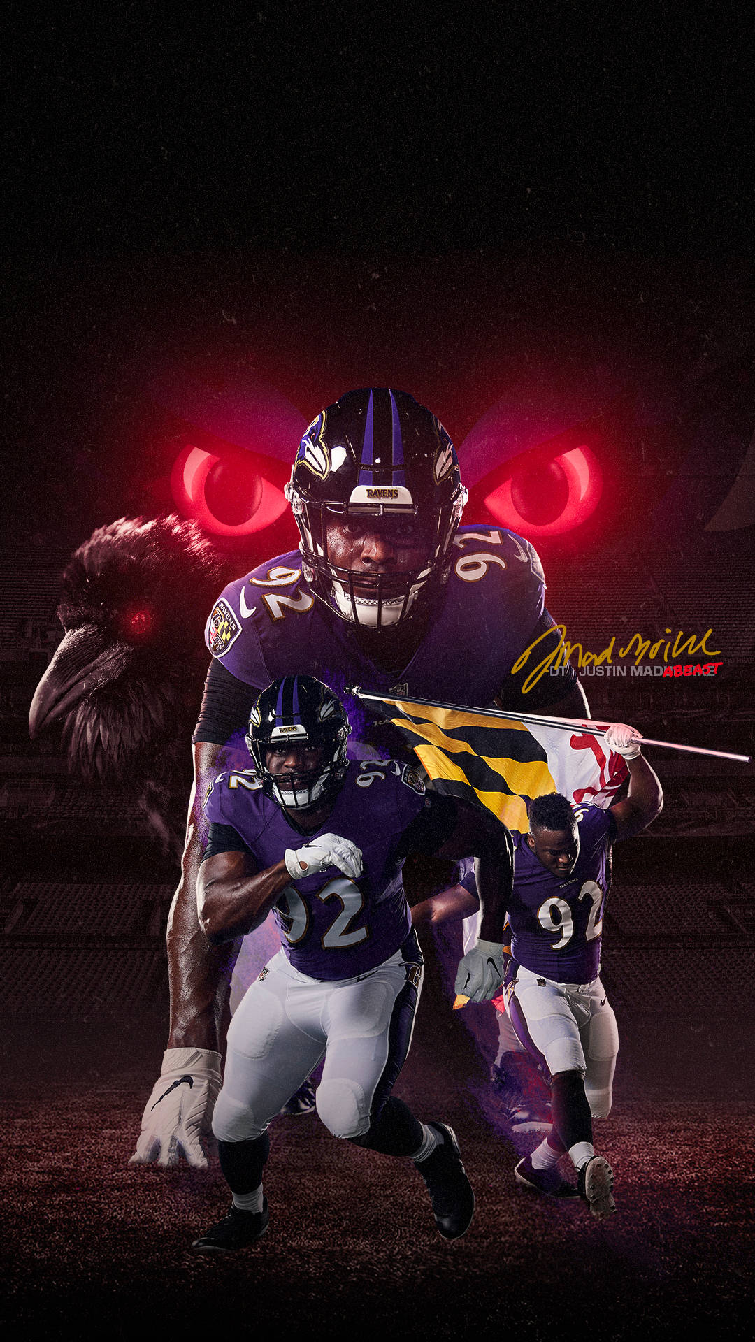 Justin Madubuike Of Baltimore Ravens Iphone Background