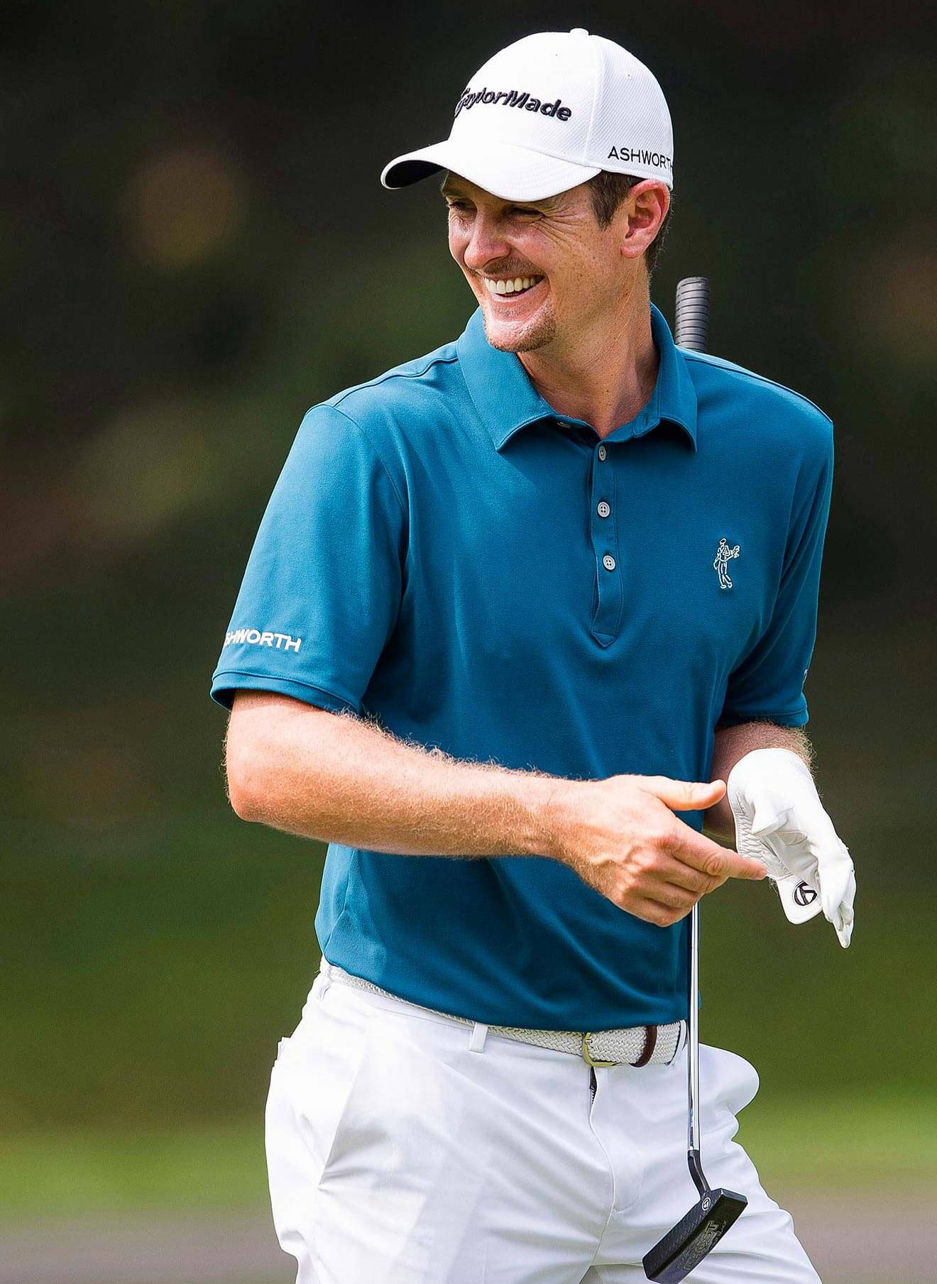 Justin Rose Laughing While Walking Background