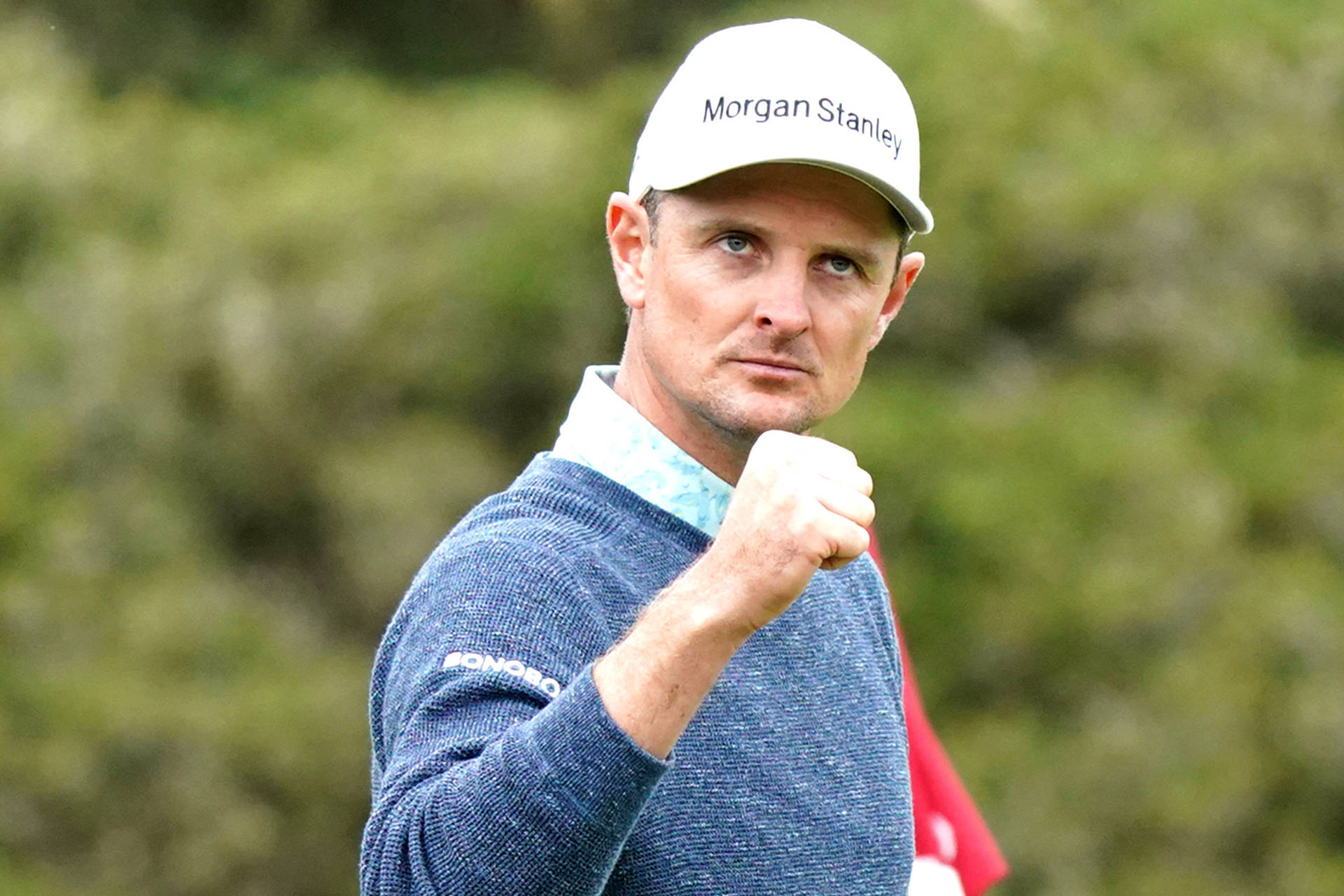 Justin Rose Raising His Fist