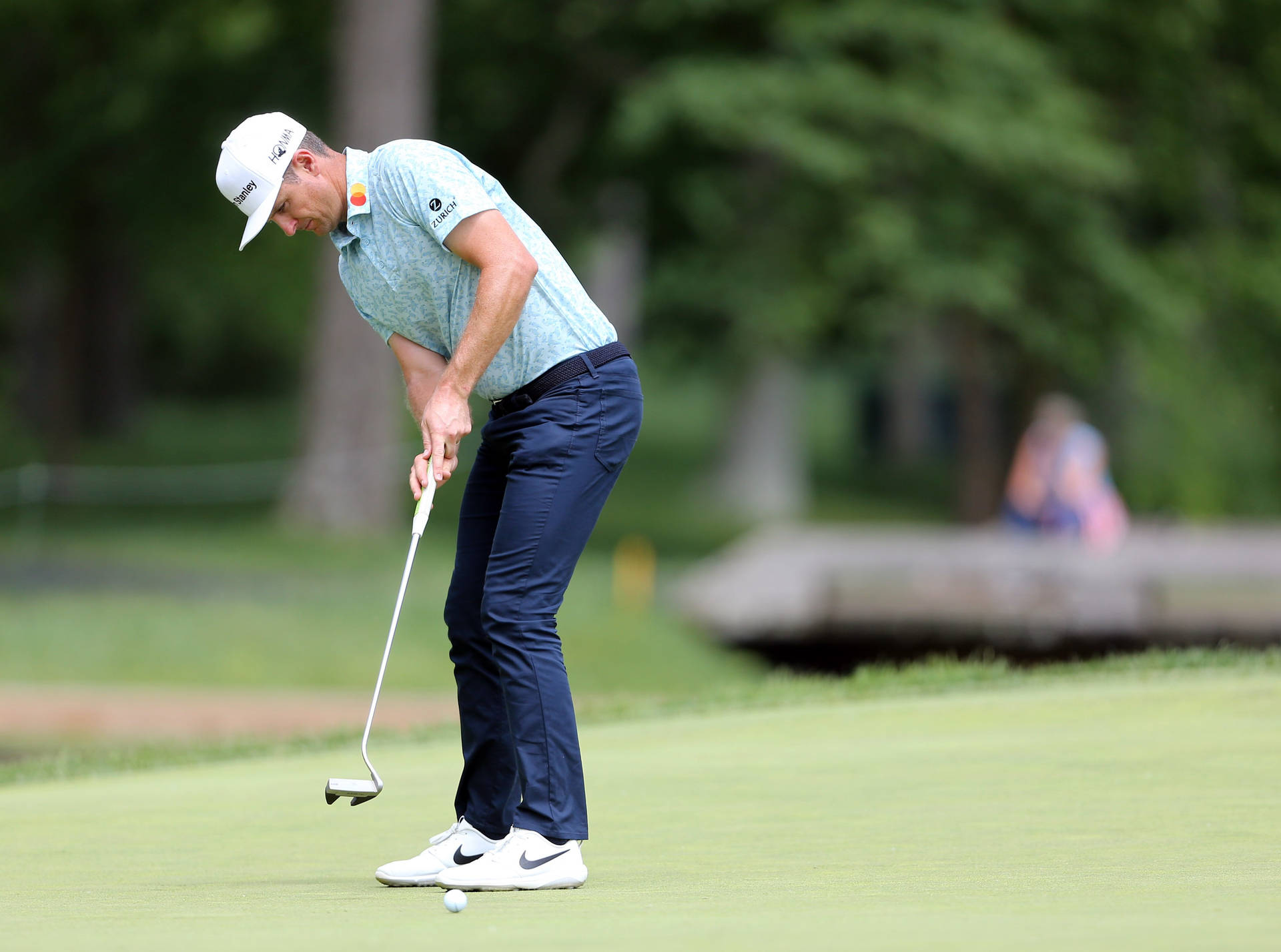 Justin Rose Right After Hitting A Putt